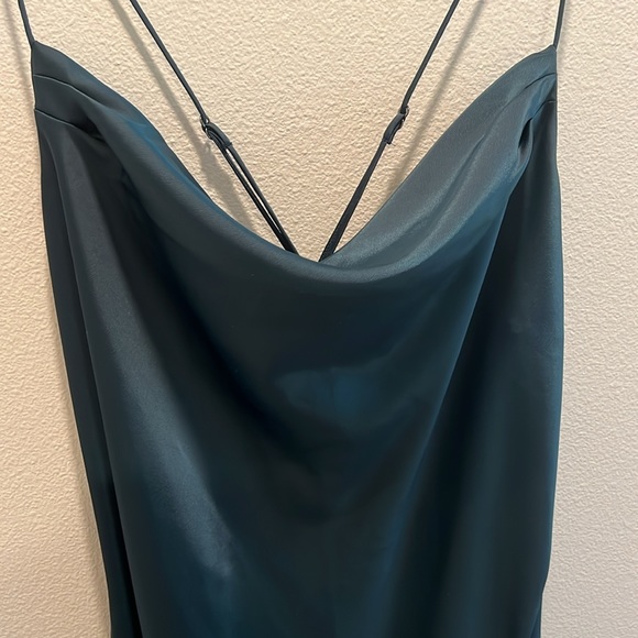Banana Republic Dark Emerald Green Satin dress - Picture 2 of 4